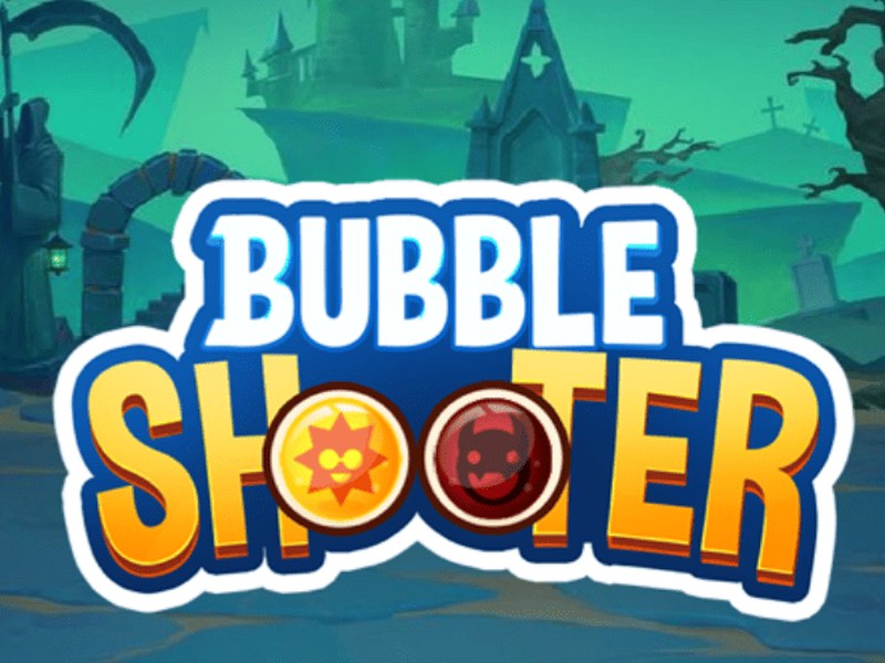 Key art for a bubble-popping puzzle shooter game